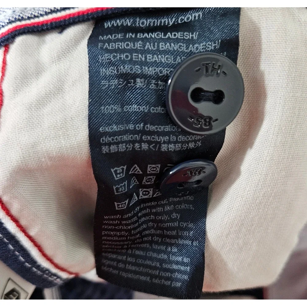 Tommy Hilfiger Mens Blue Gingham Seersucker Shorts Size 42‎ Flat Front Preppy